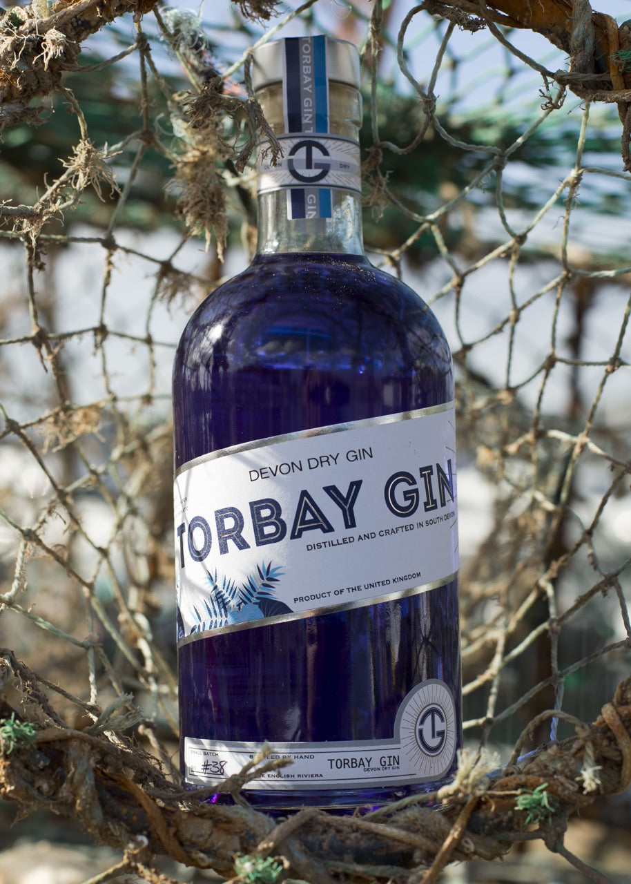 Torbay Gin in net in Torbay harbour
