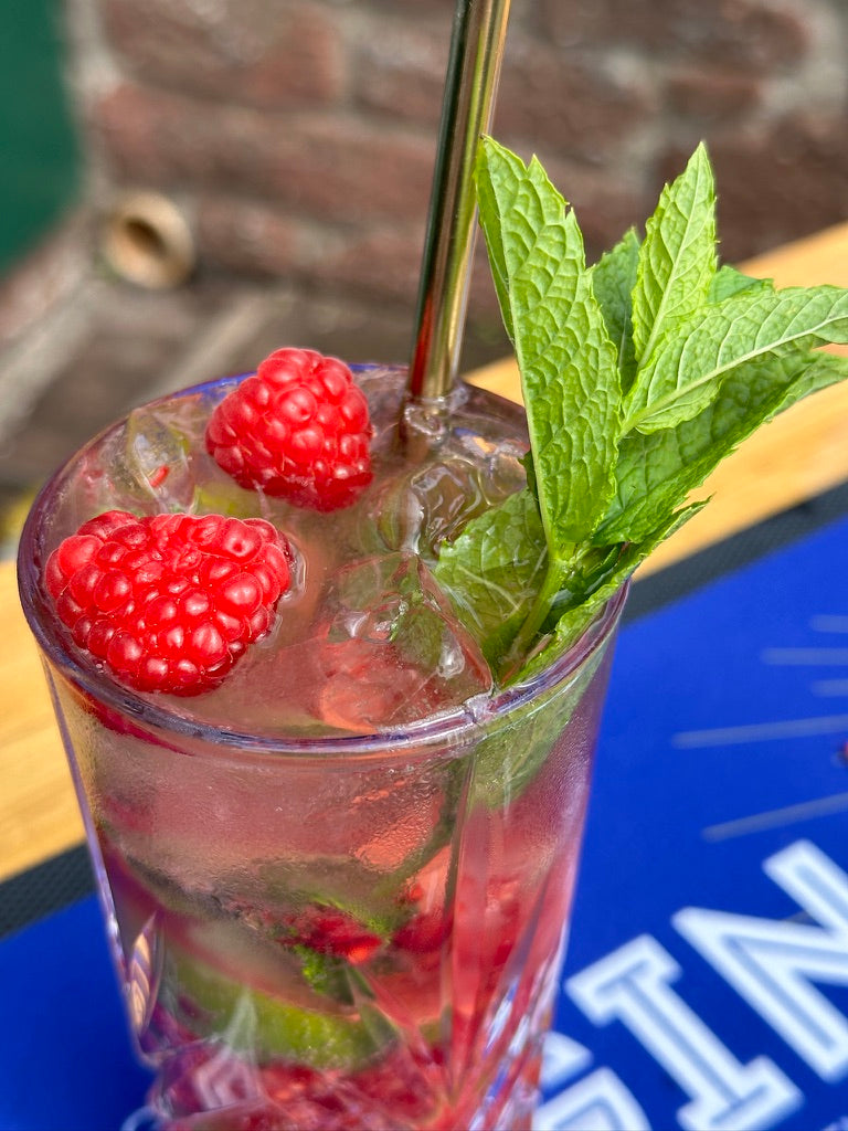 Raspberry Gin Mojito Close Up